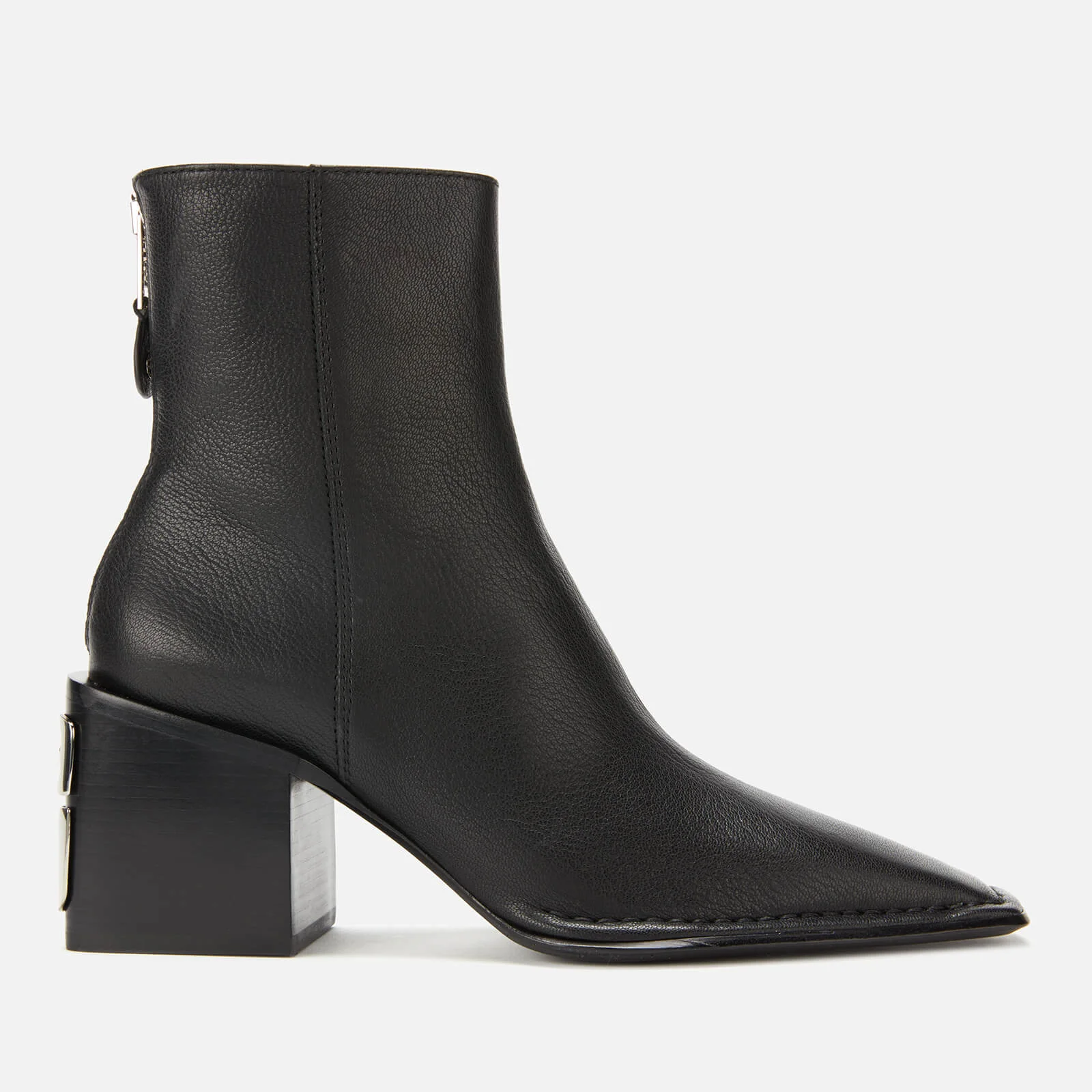 Alexander Wang Women's Parker Grained Leather Heeled Ankle Boots - Black Image 1