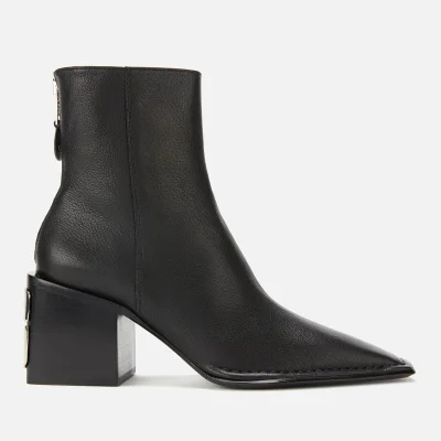 Alexander Wang Women's Parker Grained Leather Heeled Ankle Boots - Black