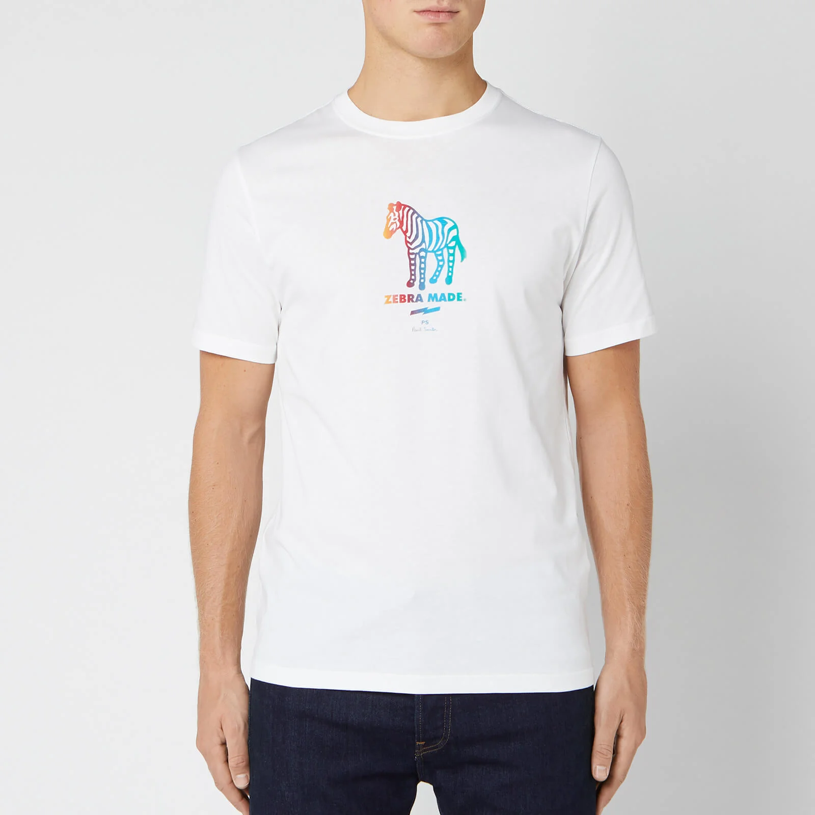PS Paul Smith Men's Zebra Print T-Shirt - White Image 1