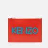 KENZO Women's Leather Kenzo Logo A4 Pouch - Red - Image 1