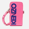 KENZO Women's Leather KENZO Logo Phone Case On Strap - Pink - Image 1