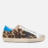 Golden Goose Women's Superstar Leather Trainers - Snow Leopard/Royal - Image 1