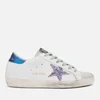 Golden Goose Women's Superstar Leather Trainers - White Blue/Pink Glitter - Image 1