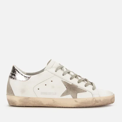 Golden Goose Women's Superstar Leather Trainers - White/Silver Print