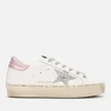 Golden Goose Women's Hi Star Leather Flatform Trainers - White/Pink Laminated/Silver Glitter Star - Image 1