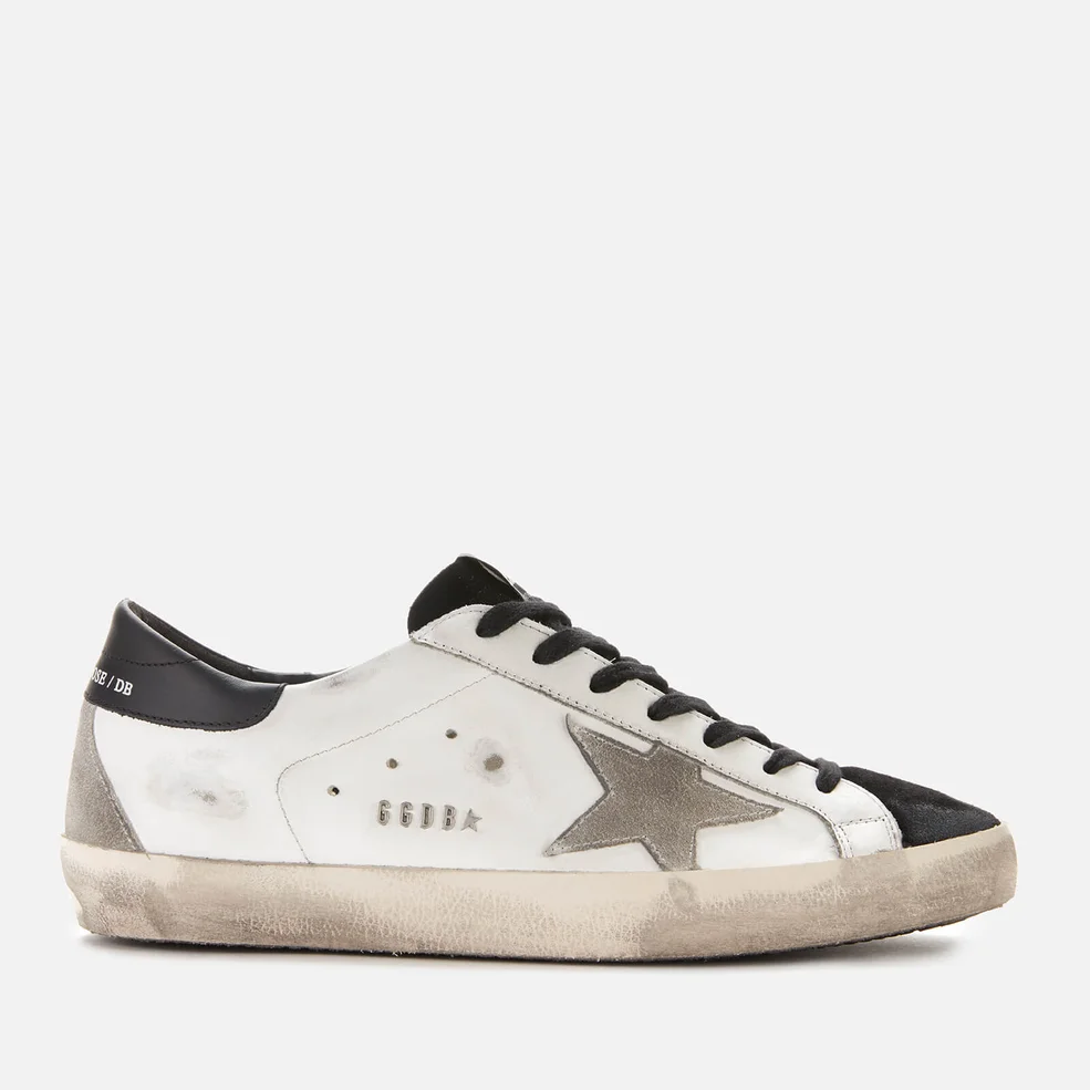 Golden Goose Men's Superstar Leather Trainers - White Black Suede/Ice Star Image 1