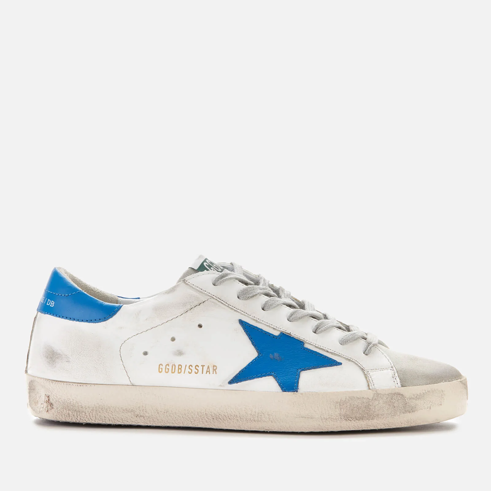 Golden Goose Men's Superstar Leather Trainers - White/Ice Blue Star Image 1