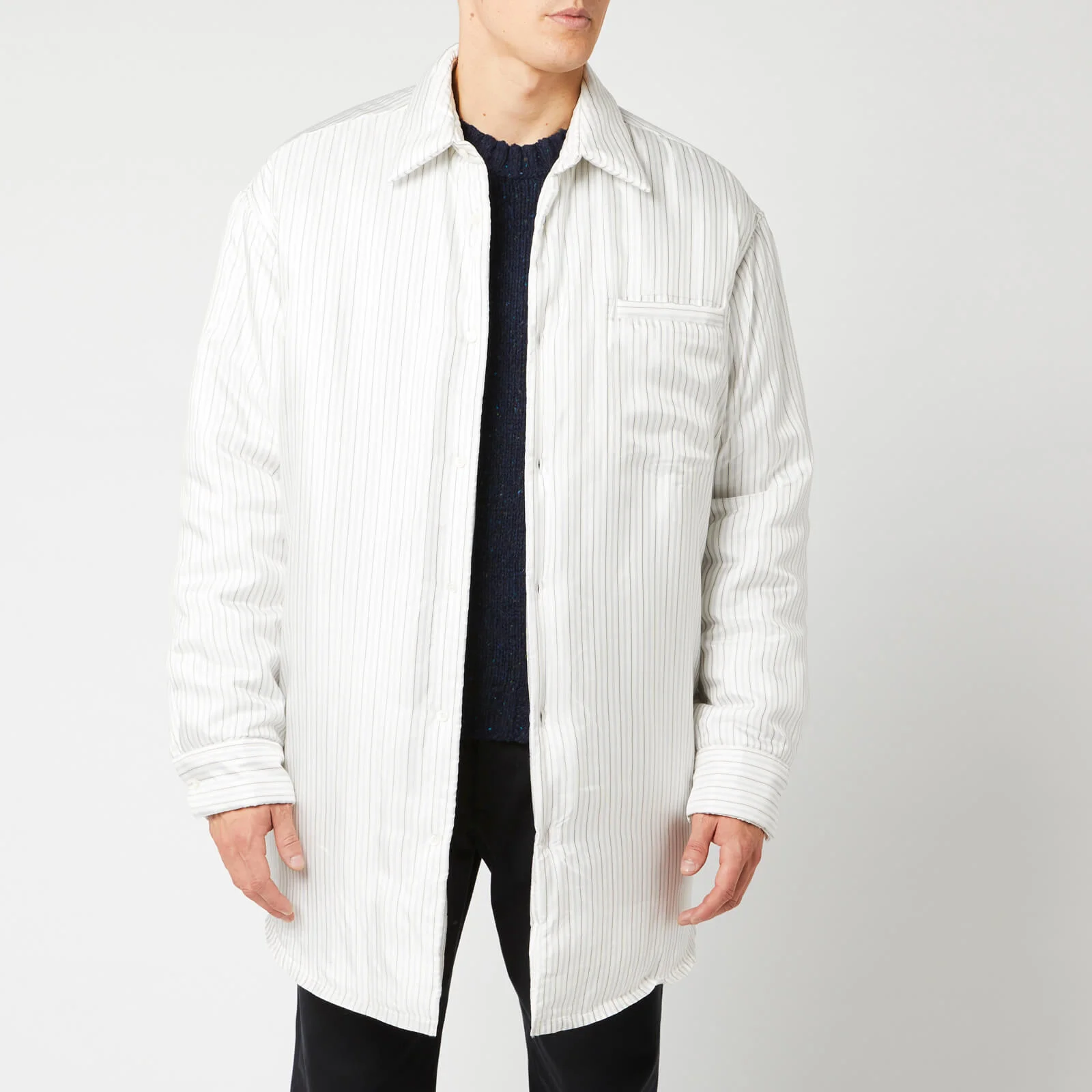 Maison Margiela Men's Padded Overshirt - Classic Pyjama Stripes Image 1