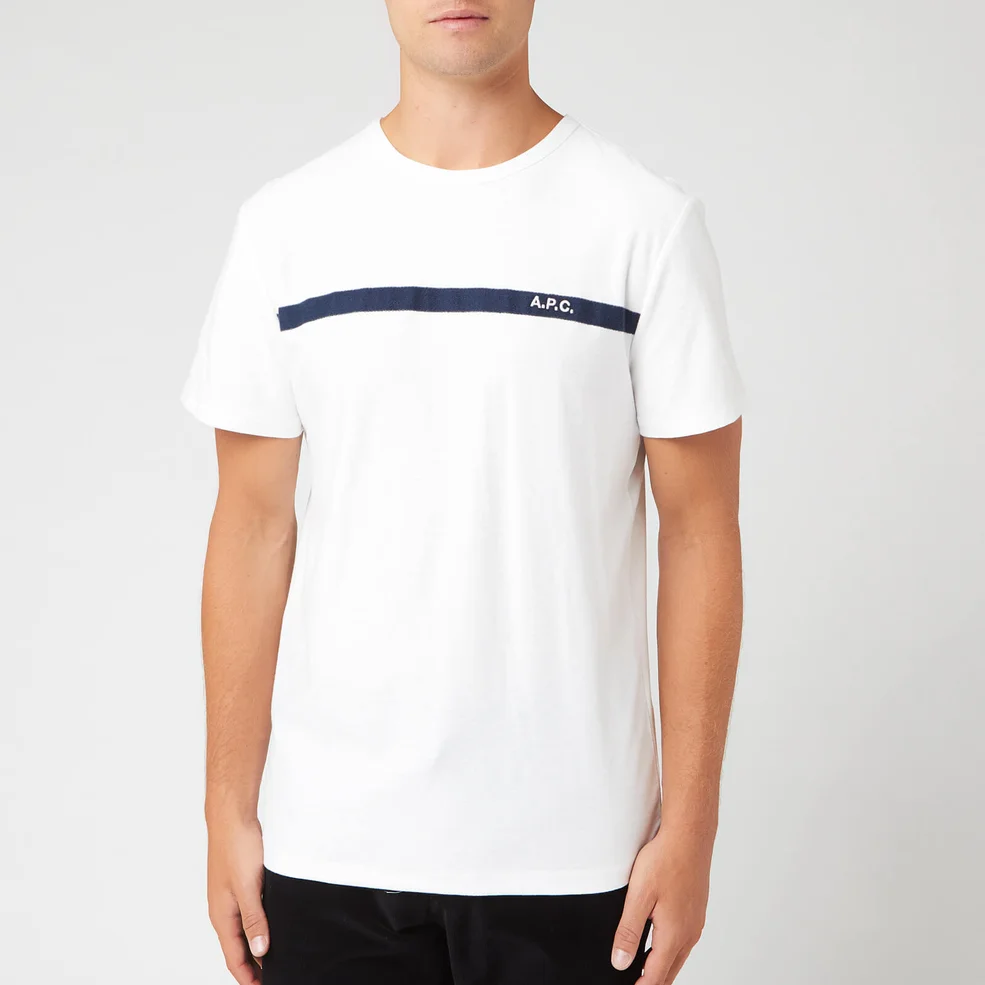 A.P.C. Men's Yukata Blanc T-Shirt - White/Dark Navy Image 1