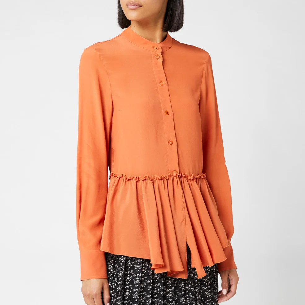 See By Chloé Women's Frill Bottom Blouse - Orange Image 1