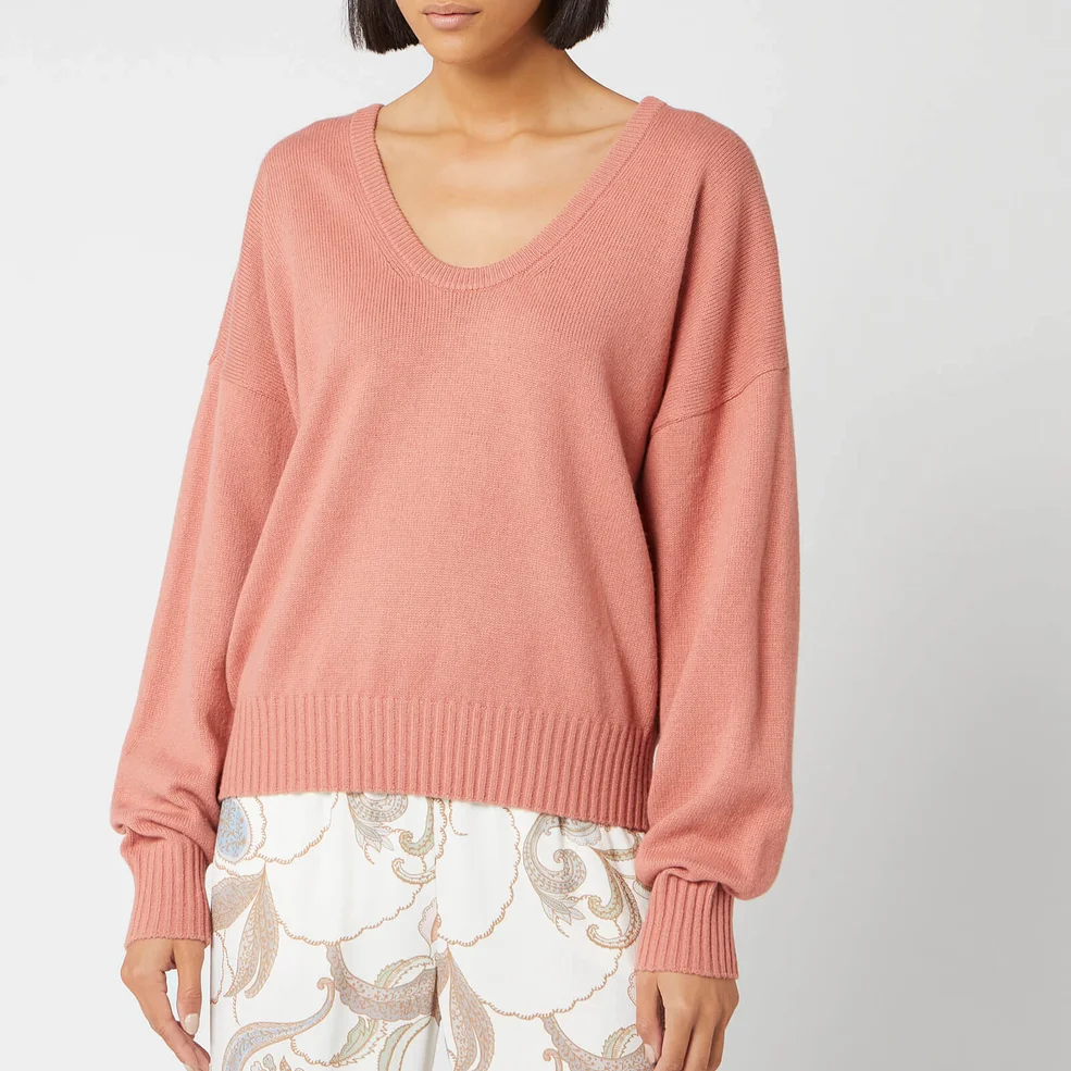 See By Chloé Women's V Neck Knit Jumper - Canyon Clay Image 1