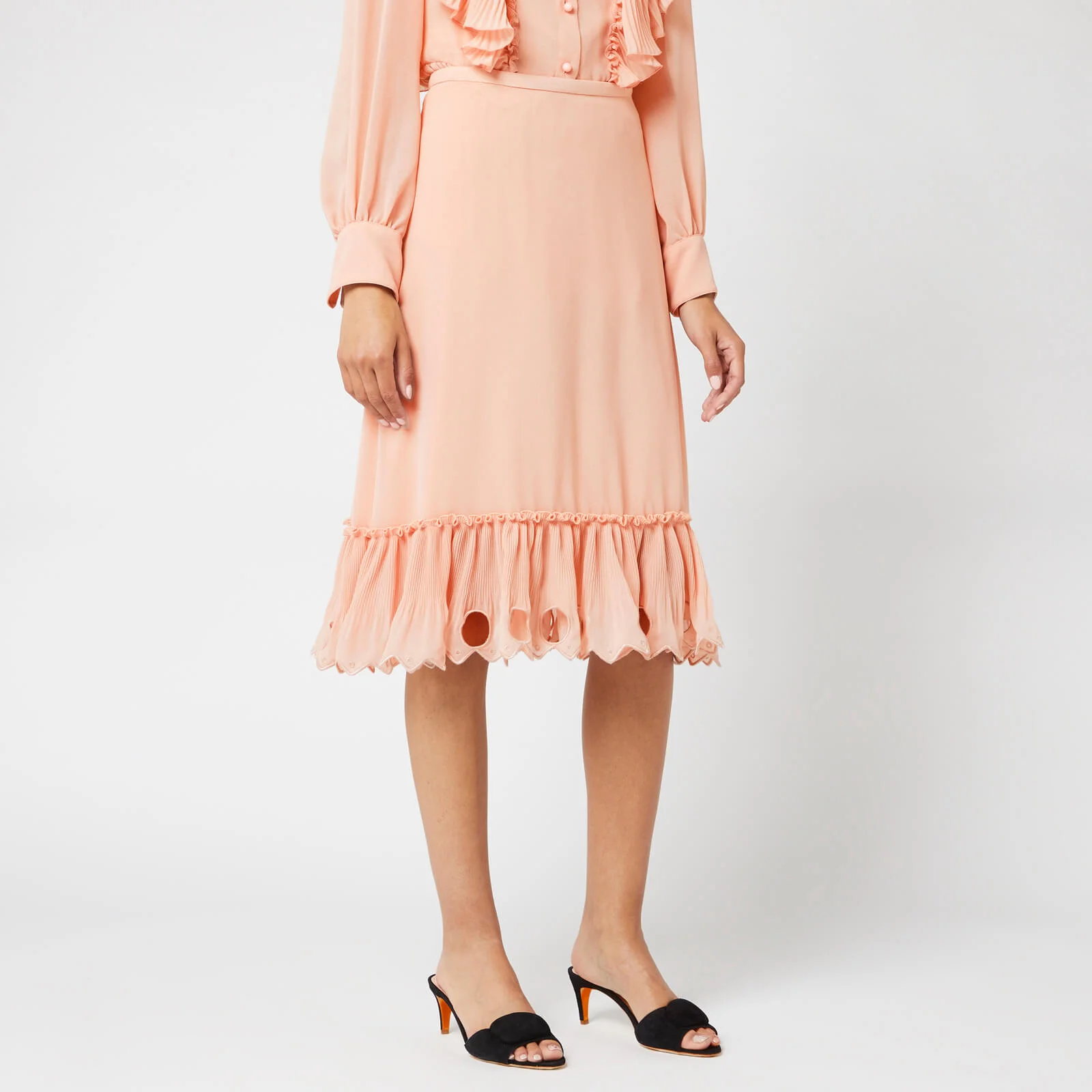 See By Chloé Women's Frill Bottom Skirt - Smokey Pink Image 1