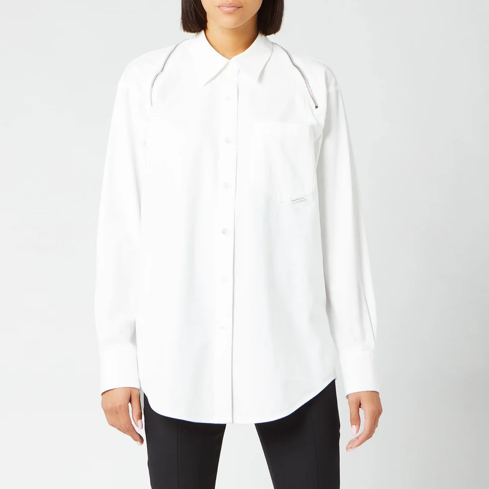 Alexander Wang Women's Button Down with Shoulder Zippers - White Image 1