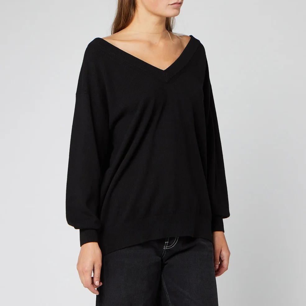 Alexander Wang Women's Oversized Long Sleeve Pullover - Black Image 1