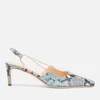 BY FAR Women's Gabriella Snake Print Leather Sling Back Court Shoes - Light Blue - Image 1
