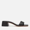 BY FAR Women's Courtney Leather Block Heeled Mule Sandals - Black - Image 1