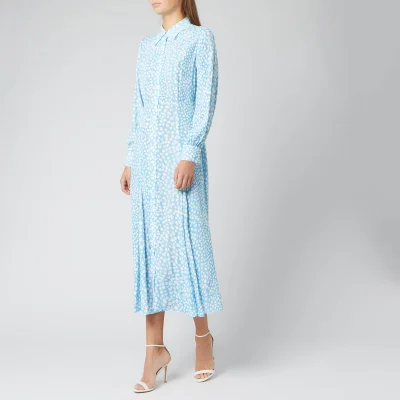 RIXO Women's Maddison Dress - Ombre Blue Leopard