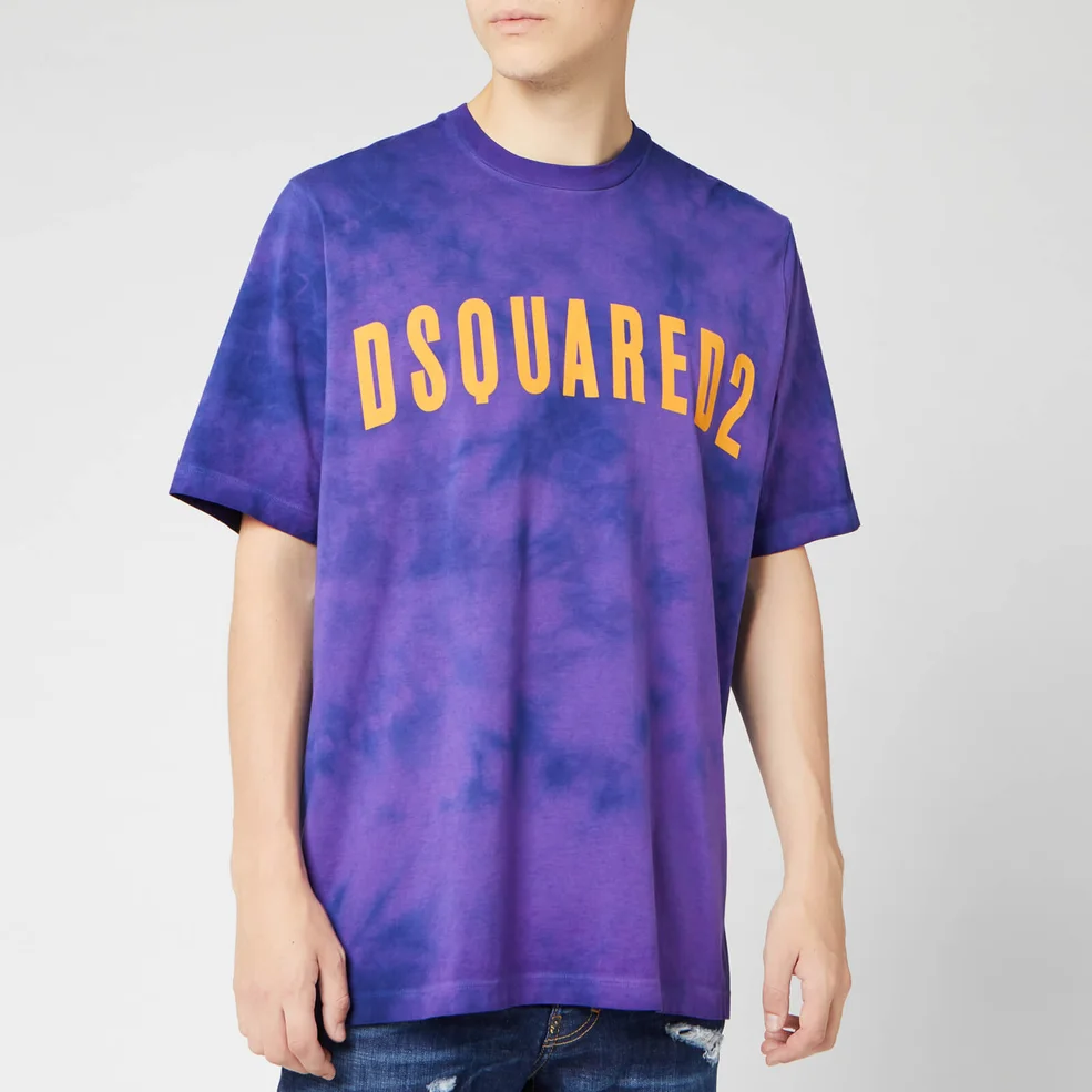 Dsquared2 Men's Bleached and Overdyed T-Shirt - Purple Image 1