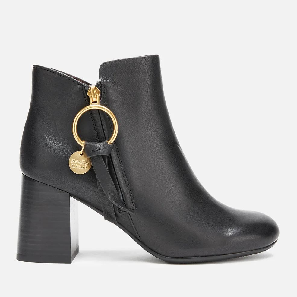 See By Chloé Women's Leather Heeled Ankle Boots - Nero Image 1