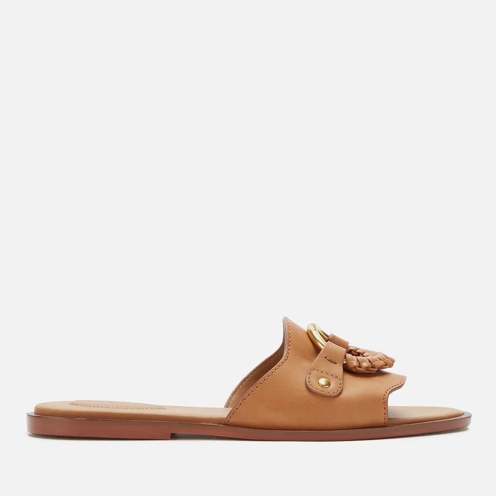 See By Chloé Women's Leather Slide Sandals - Cognac Image 1