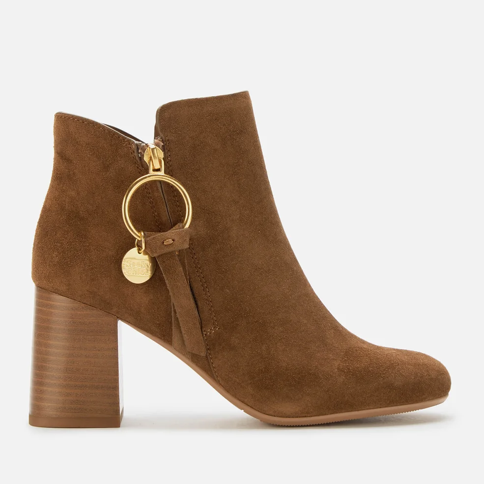 See By Chloé Women's Suede Heeled Ankle Boots - Savana Image 1