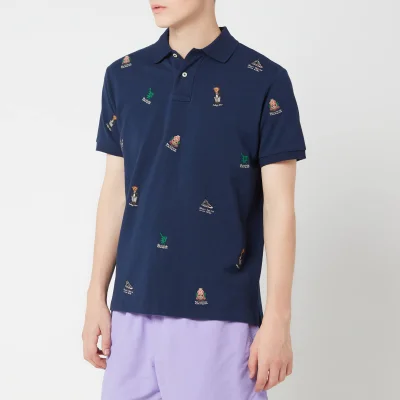 Polo Ralph Lauren Men's Multi Bear Embroidered Polo Shirt - Newport Navy