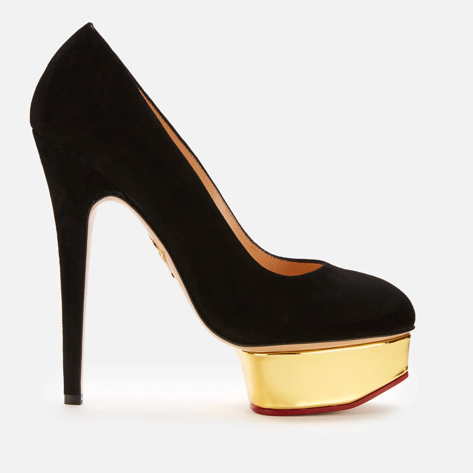 Charlotte Olympia Women's Dolly Suede Platform Court Shoes - Black Image 1