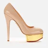 Charlotte Olympia Women's Dolly Patent Platform Court Shoes - Pastel Pink - Image 1