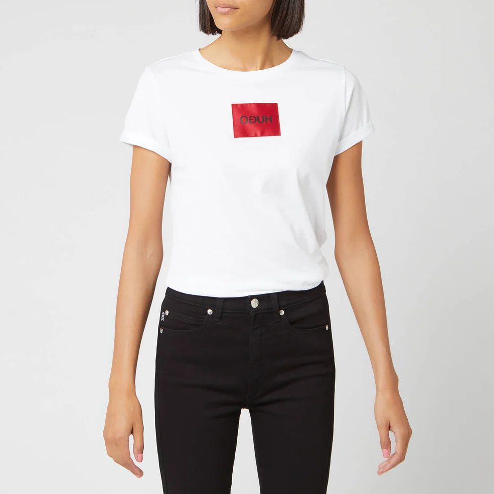 HUGO Women's Dennja Box Logo T-Shirt - White Image 1