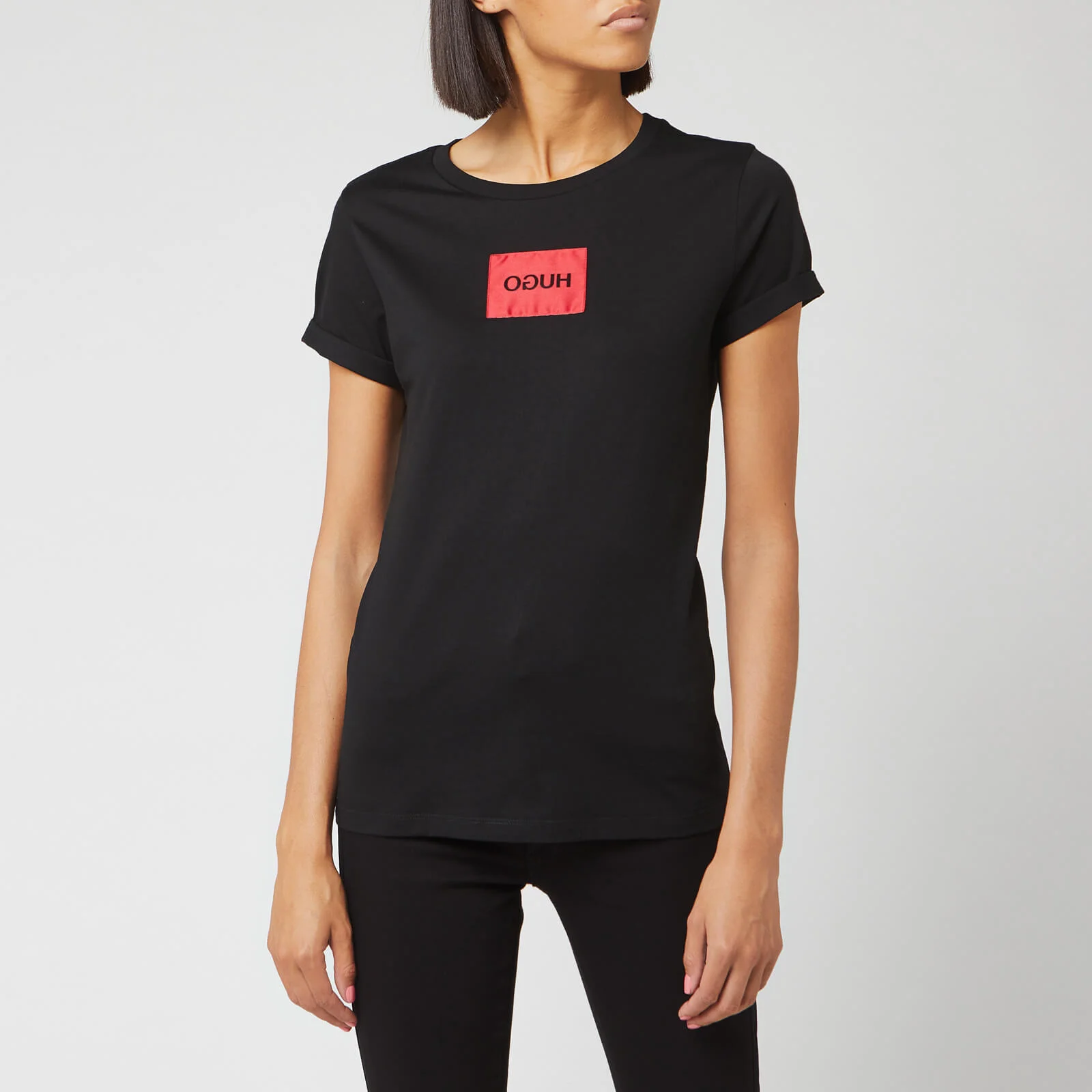 HUGO Women's Dennja Box Logo T-Shirt - Black Image 1