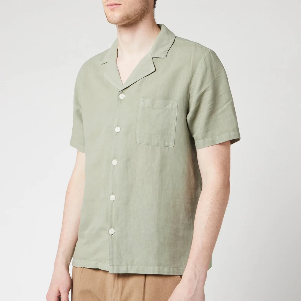 Folk Men's Soft Collar Shirt - Washed Green Image 1