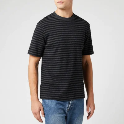 Folk Men's Classic Stripe T-Shirt - Charcoal Melange Black