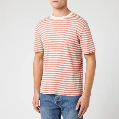 Folk Men's Classic Stripe T-Shirt - Ecru Rhubarb