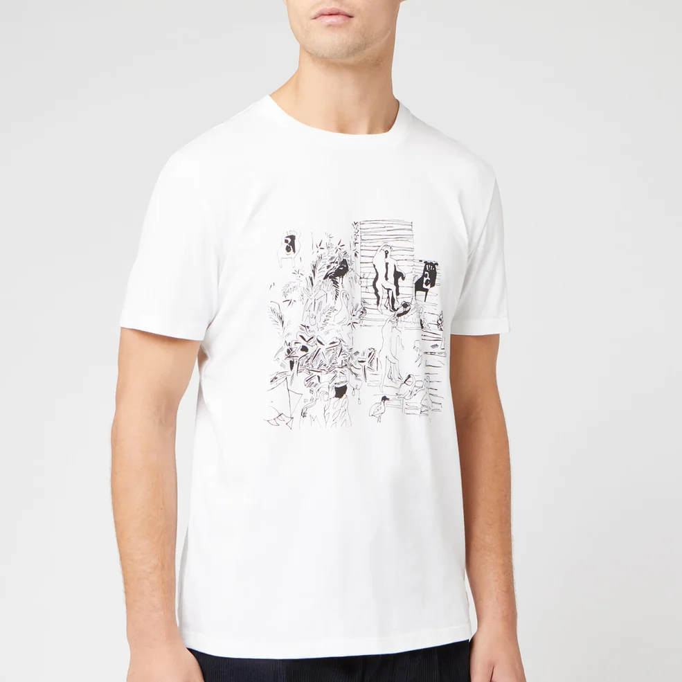 Folk Men's Charm Print T-Shirt - White Image 1