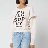 Philosophy di Lorenzo Serafini Women's Logo Frill Sleeve Sweatshirt - Pink - Image 1
