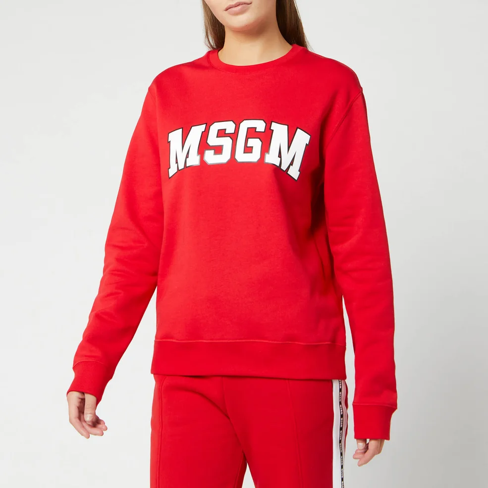 MSGM Women's Large Logo Sweatshirt - Red Image 1