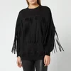 MSGM Women's Fringe Sweatshirt - Black - Image 1