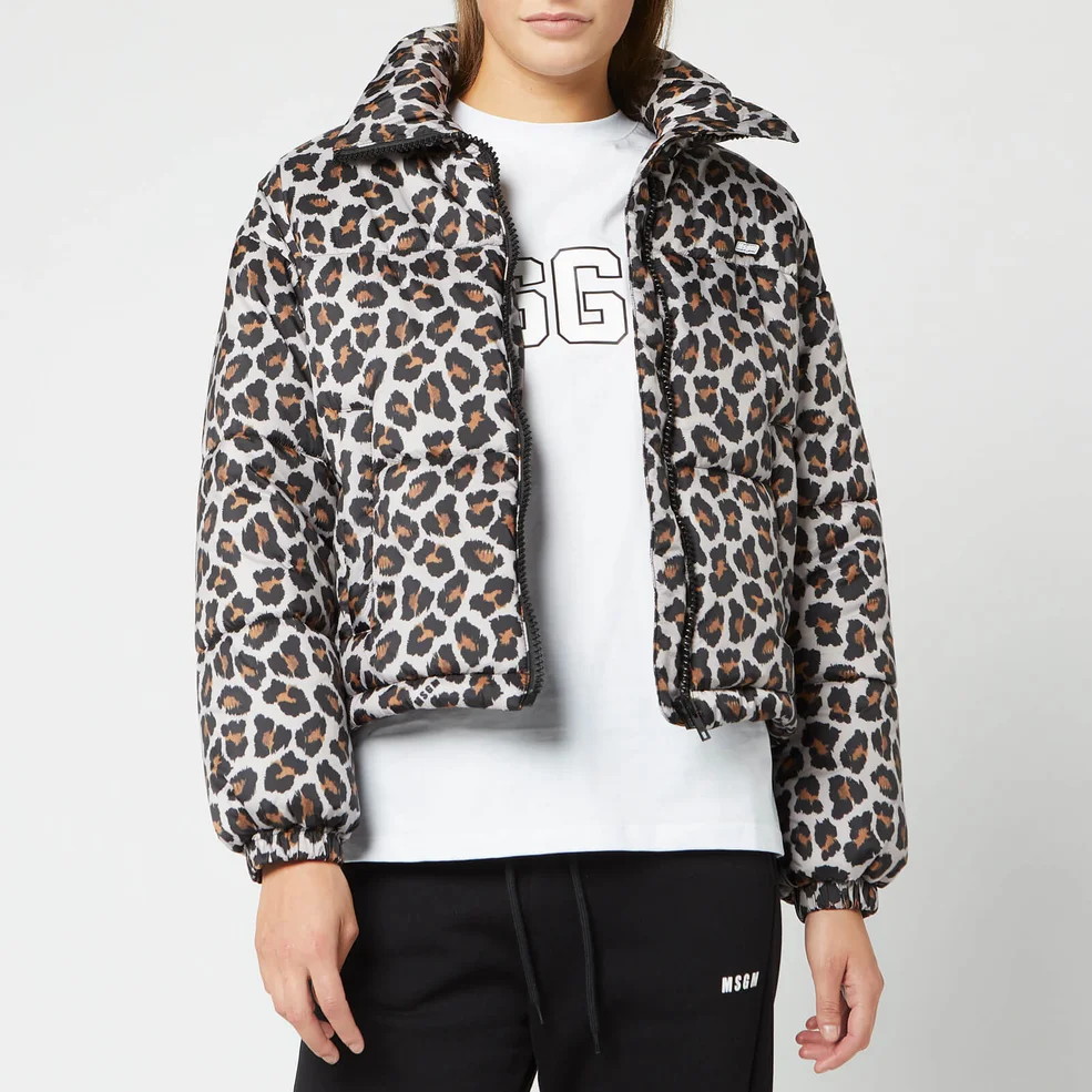 MSGM Women's Leopard Jacket - Beige Image 1