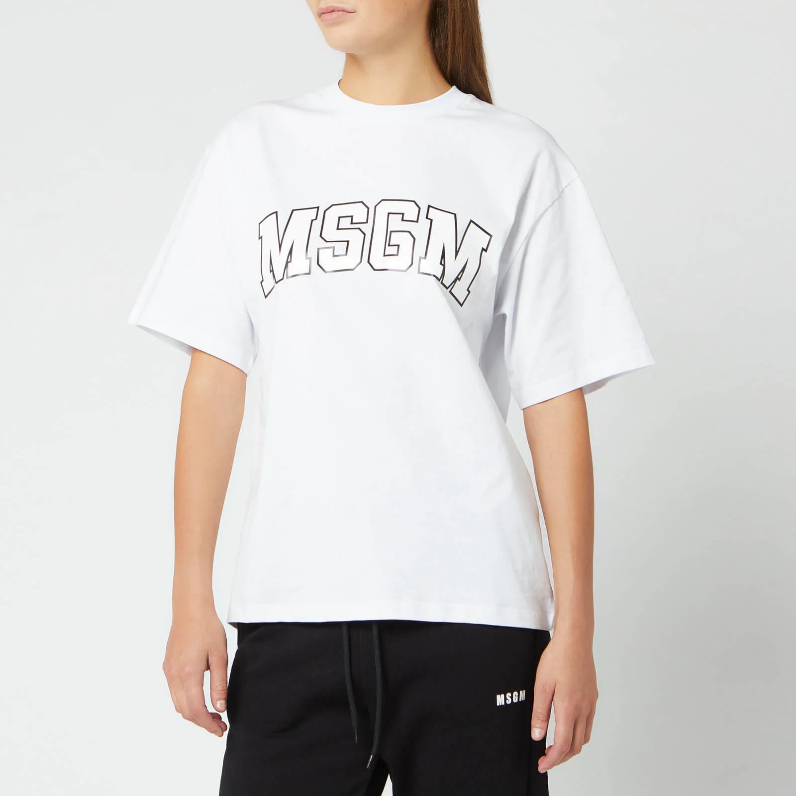 MSGM Women's Large Logo T-Shirt - Optical White Image 1