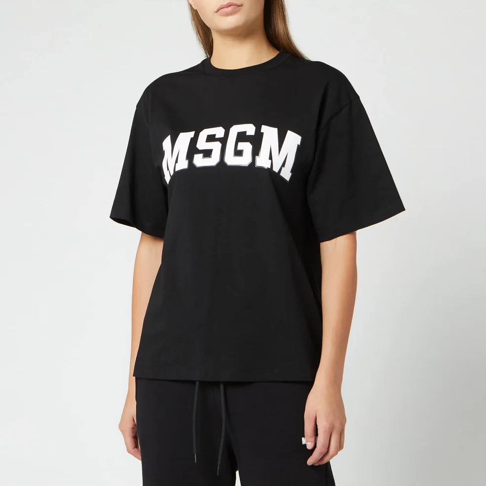 MSGM Women's Large Logo T-Shirt - Black Image 1