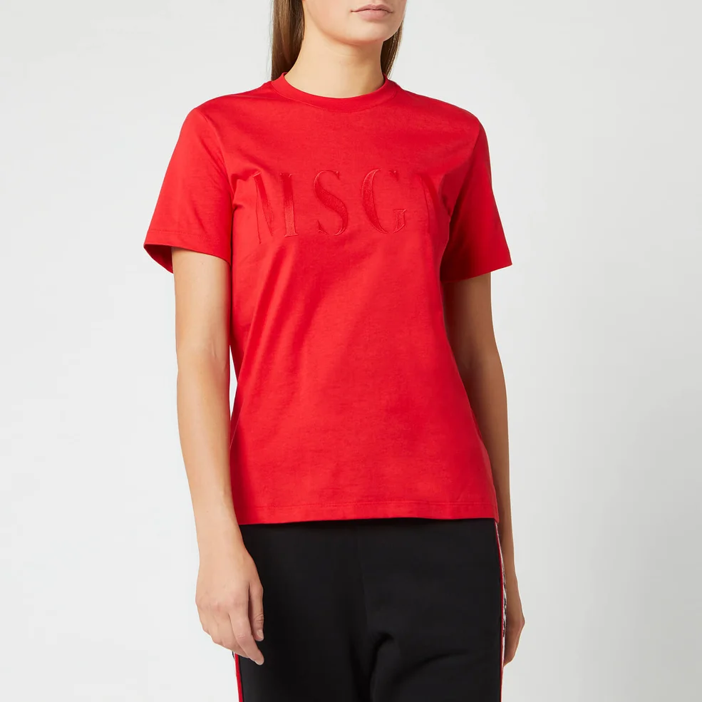 MSGM Women's Basic T-Shirt - Red Image 1