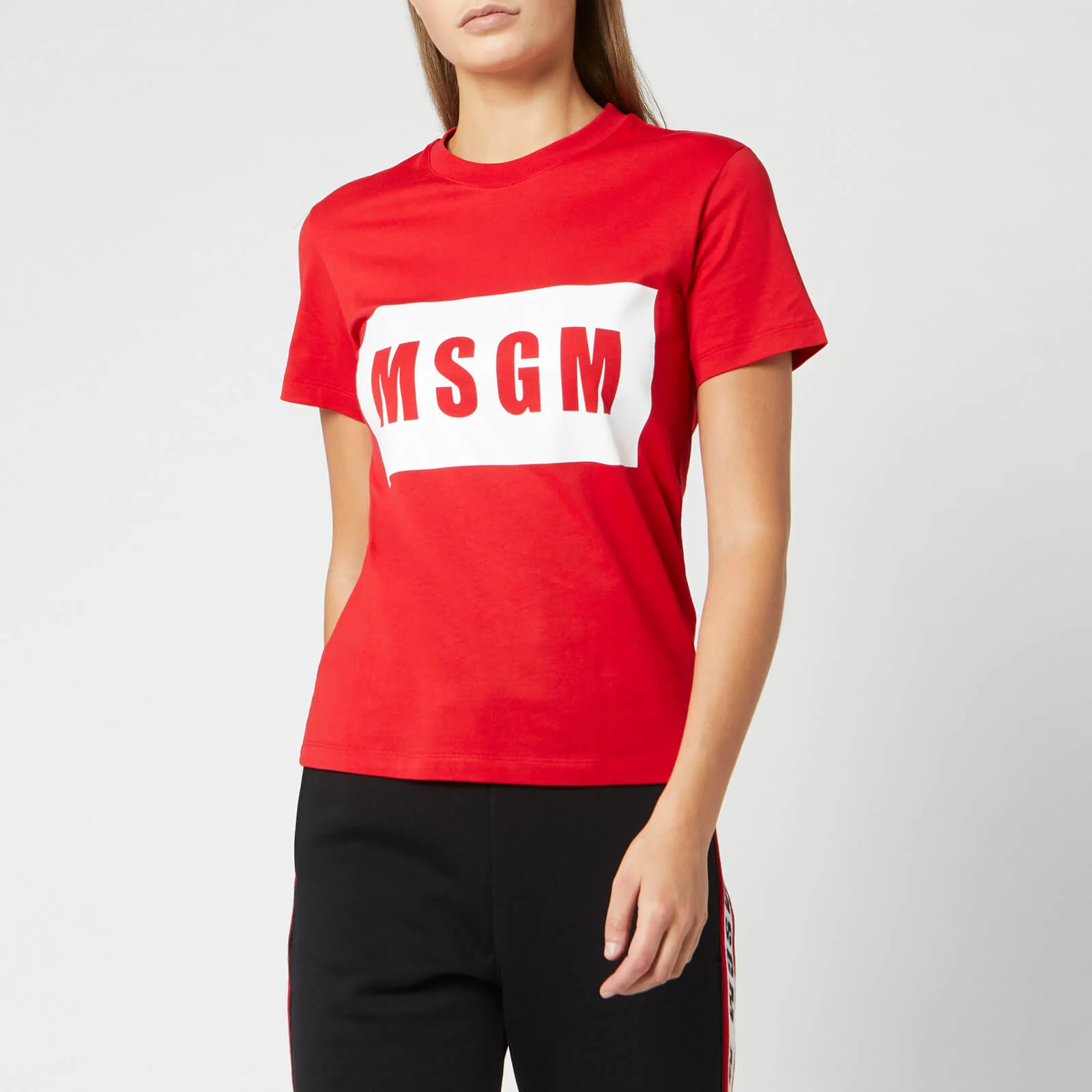 MSGM Women's Logo T-Shirt - Red Image 1