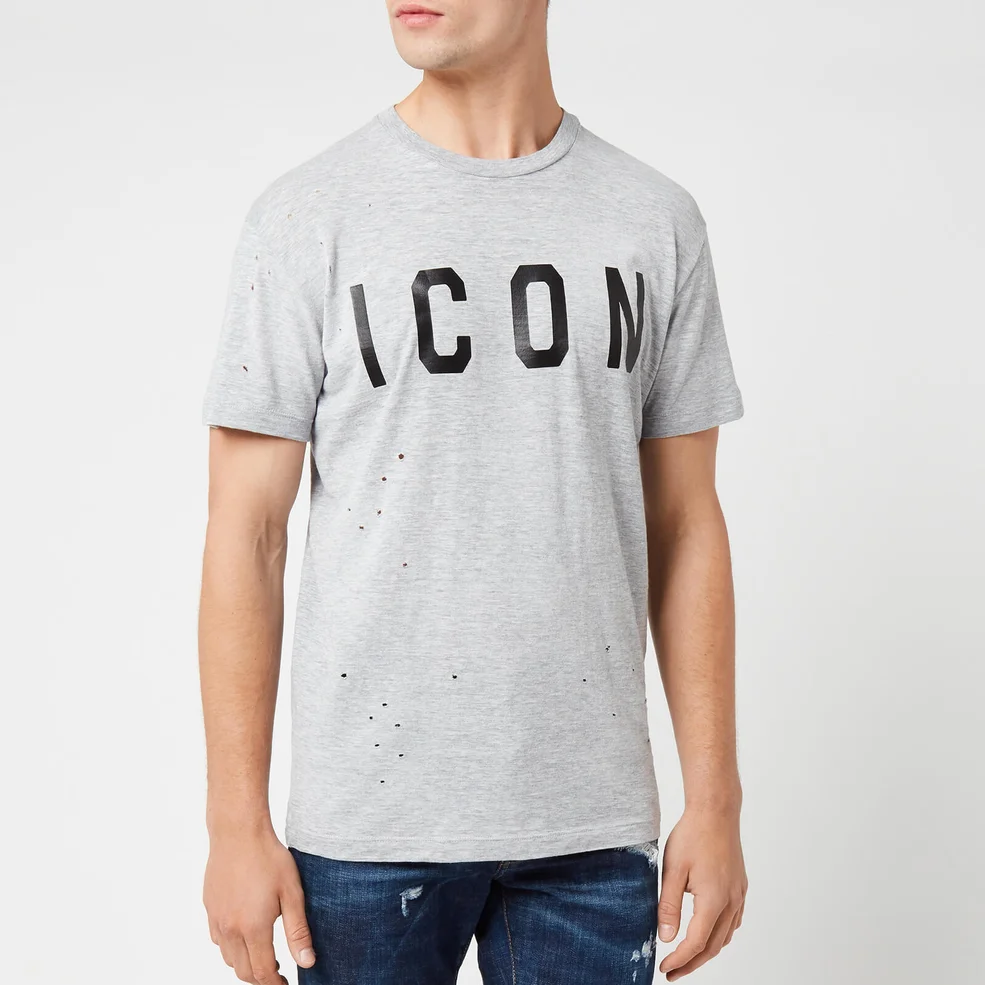 Dsquared2 Men's Icon T-Shirt - Grey/Black Image 1