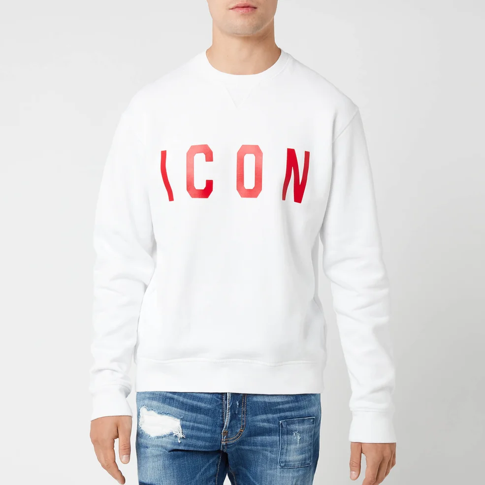 Dsquared2 Men's Icon Sweatshirt - White/Red Image 1