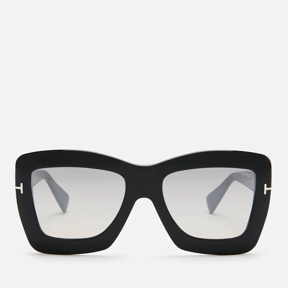 Tom Ford Women's Hutton Sunglasses - Shiny Black/Smoke Mirror Image 1