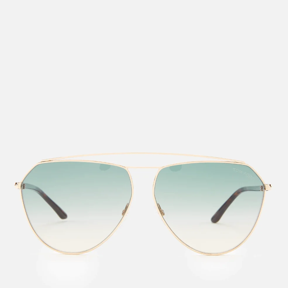 Tom Ford Women's Binx Sunglasses - Shiny Rose Gold/Gradient Green Image 1