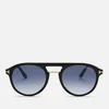Tom Ford Men's Ivan Sunglasses - Shiny Black/Gradient Blue - Image 1