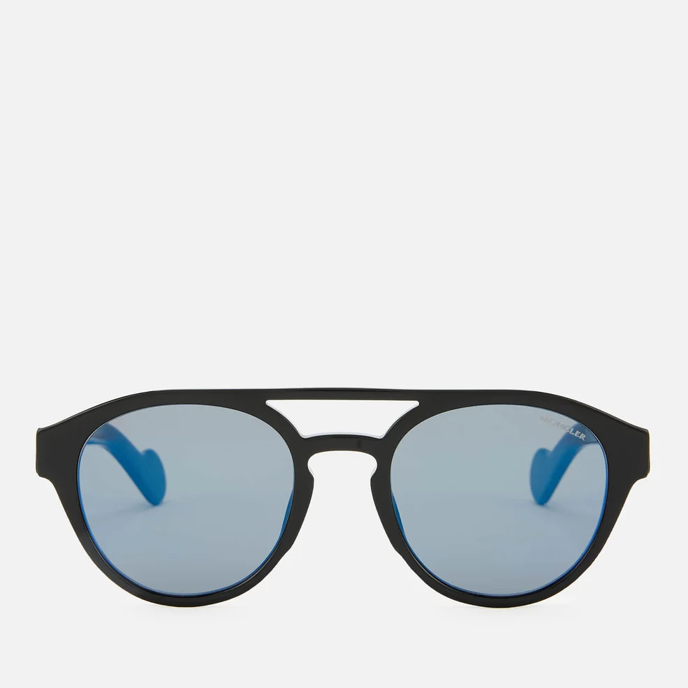 Moncler Men's Acetate Sunglasses - Black/Blue Mirror Image 1