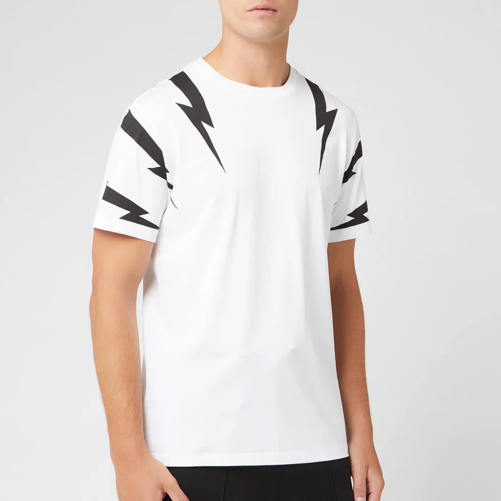 Neil Barrett Men's Tiger Bolt T-Shirt - White/Black Image 1