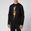 Neil Barrett Men's Flame Thunderbolt Sweatshirt - Black/Orange - Image 1